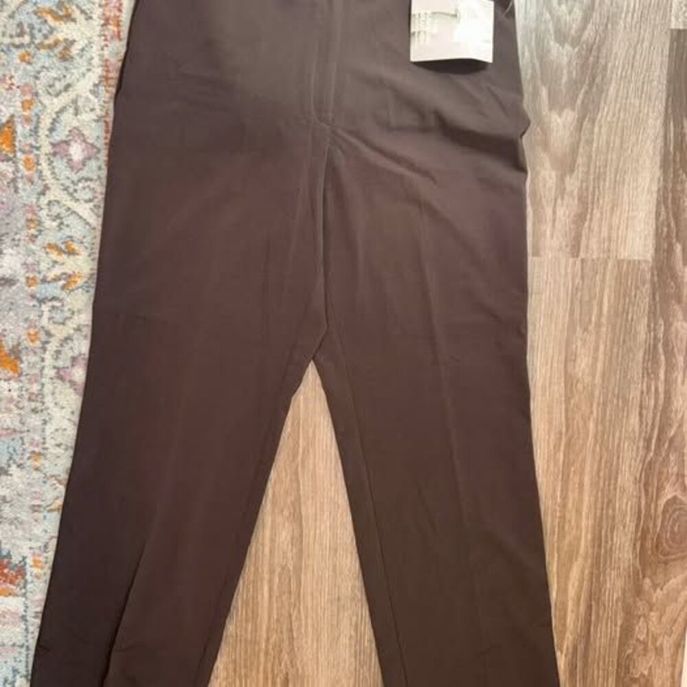 Sag Harbor The Slimming Solution Brown Stretch Pants Womens Size 14 Trousers